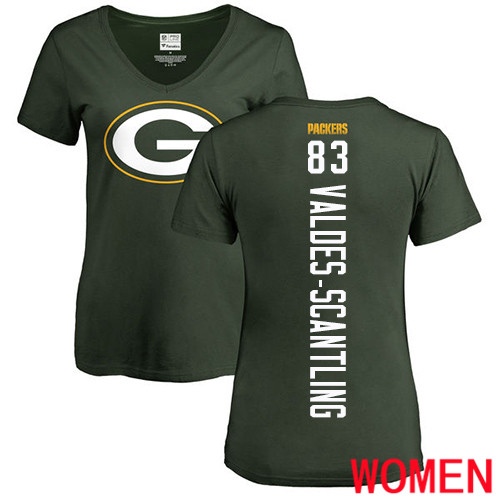Green Bay Packers Green Women #83 Valdes-Scantling Marquez Backer Nike NFL T Shirt->nfl t-shirts->Sports Accessory